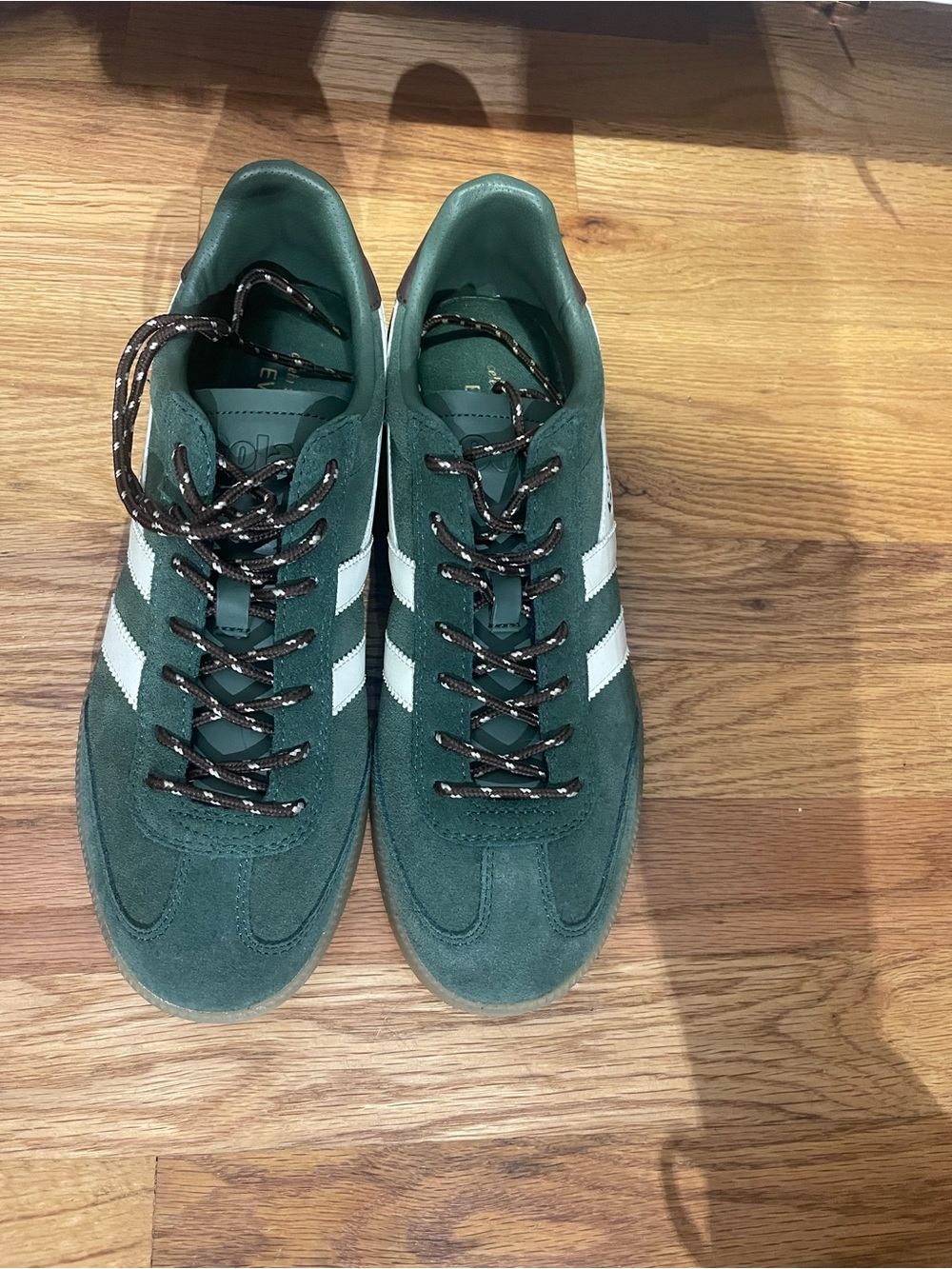 Gola’s Green Suede Sneakers with White Stripes size 10